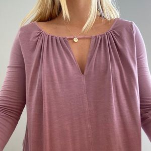 Purple bell sleeve top